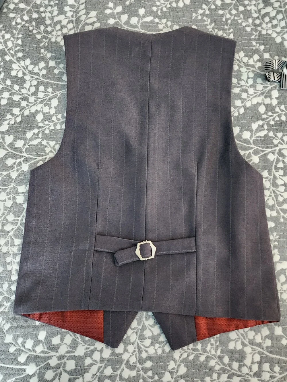 Boy's Suit 6-Piece Grey Pinstripe Formal Vest Set, Size 12